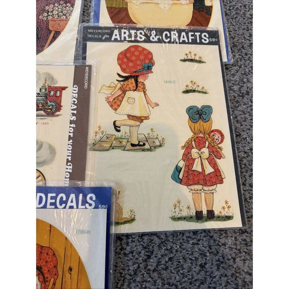 Vintage Meyercord Decals For Arts And Crafts Lot Of 7 Sheets 1960's